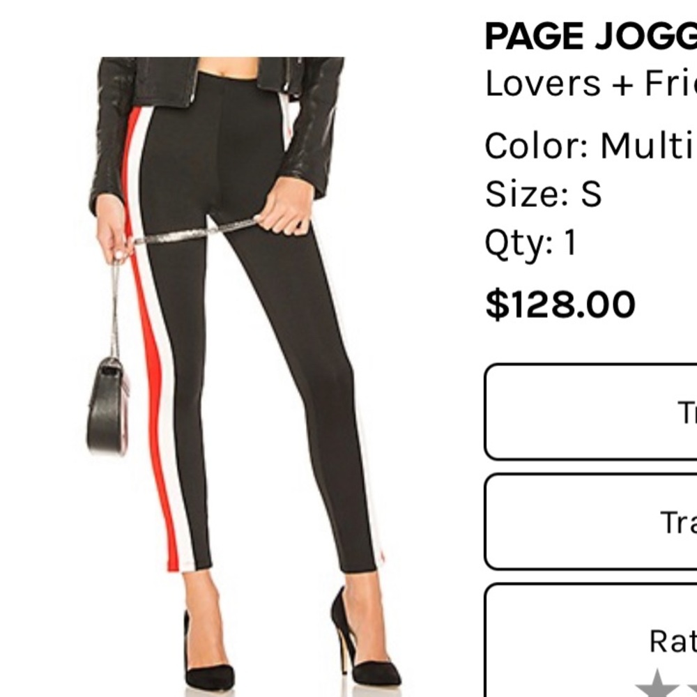 Lovers + Friends Black Striped Pant